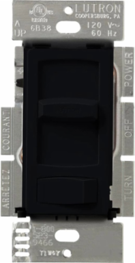 Contour Dimmer Switch 300W 3-Way Slide Rocker in Black