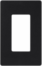 Claro Decorative Wall Plate, 1-Gang, Gloss Finish, 0.3 Inch Thick, Black