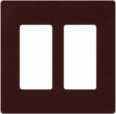 Claro Wallplate 2-Gang Decorative Brown Plastic, 4.69 x 4.75 Inch, Gloss Finish