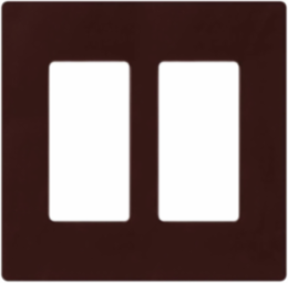 Claro Wallplate 2-Gang Decorative Brown Plastic, 4.69 x 4.75 Inch, Gloss Finish