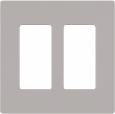 Claro Decorative Wall Plate, 2-Gang, Glossy Gray, 4.69 x 4.75 Inch