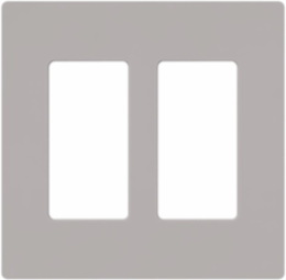 Claro Decorative Wall Plate, 2-Gang, Glossy Gray, 4.69 x 4.75 Inch