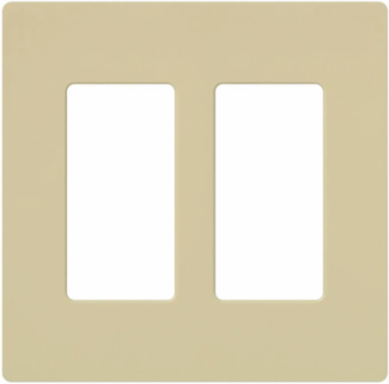 Claro Decorative Wallplate 2-Gang Ivory Glossy Finish, 4.69 x 4.75 Inch