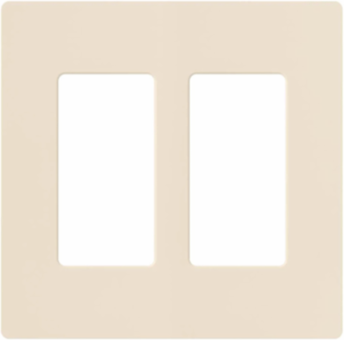 Claro Two-Gang Wallplate, Light Almond, Gloss Finish, 0.3 Inch Thickness