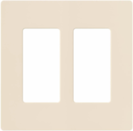 Claro Two-Gang Wallplate, Light Almond, Gloss Finish, 0.3 Inch Thickness