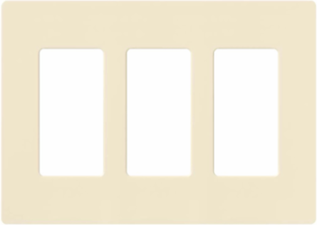 Claro Decorative 3-Gang Wallplate Almond, Gloss Finish, 0.3 Inch Thickness