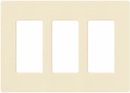 Claro Decorative 3-Gang Wallplate Almond, Gloss Finish, 0.3 Inch Thickness
