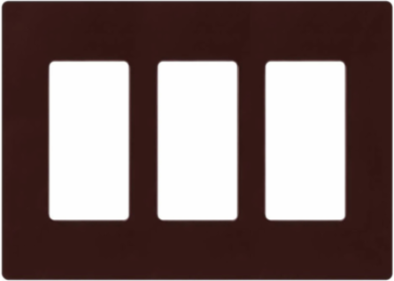 Claro 3-Gang Wallplate, Gloss Brown Finish, Durable Plastic, 4.69 x 6.56 Inch