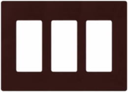 Claro 3-Gang Wallplate, Gloss Brown Finish, Durable Plastic, 4.69 x 6.56 Inch
