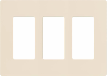 Claro 3-Gang Wallplate, 4.69 x 6.56 Inch, Glossy Light Almond Plastic