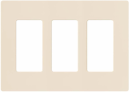 Claro 3-Gang Wallplate, 4.69 x 6.56 Inch, Glossy Light Almond Plastic