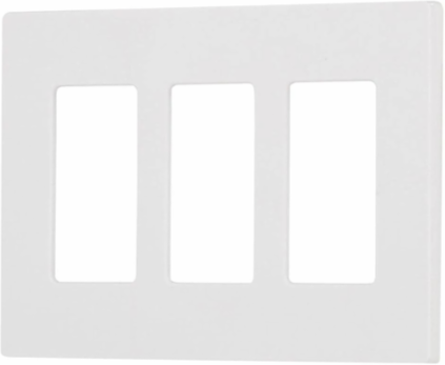 Claro Decorative Wall Plate - 3-Gang, Glossy Finish, 0.3 Inch Thickness, White