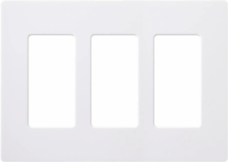 Claro Decorative Wall Plate - 3-Gang, Glossy Finish, 0.3 Inch Thickness, White