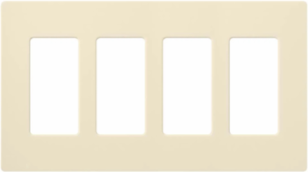 Claro Decorative Wallplate, 4-Gang, Plastic, Glossy Finish, Almond Color