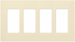 Claro Decorative Wallplate, 4-Gang, Plastic, Glossy Finish, Almond Color