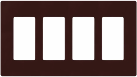 Claro 4-Gang Wallplate, Glossy Brown Finish, 4.69 x 8.37 Inch