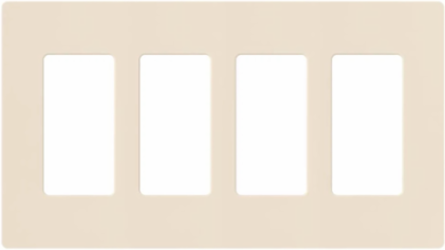 Claro 4-Gang Wallplate, 4.69 x 8.37 Inch, Glossy Light Almond Finish