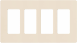 Claro 4-Gang Wallplate, 4.69 x 8.37 Inch, Glossy Light Almond Finish