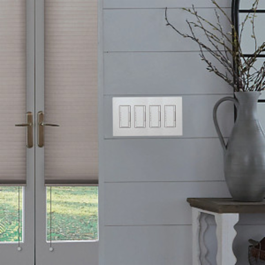 Claro Wallplate 4-Gang Decorative, 4.69 x 8.37 Inch, Glossy White Finish