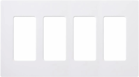 Claro Wallplate 4-Gang Decorative, 4.69 x 8.37 Inch, Glossy White Finish