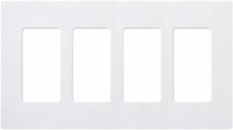 Claro Wallplate 4-Gang Decorative, 4.69 x 8.37 Inch, Glossy White Finish