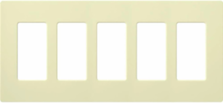Claro 5-Gang Wallplate, Almond, Gloss Finish, 4.69 x 10.18 Inch