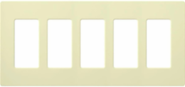 Claro 5-Gang Wallplate, Almond, Gloss Finish, 4.69 x 10.18 Inch