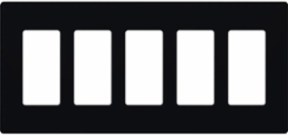 Claro 5-Gang Wallplate, Gloss Finish, 4.69 x 10.18 Inch, Black Plastic