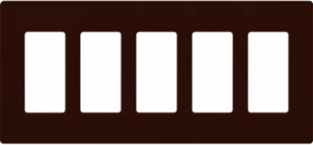 Claro Decorative Wallplate 5-Gang Plastic 4.69 x 10.18 Inch Gloss Brown