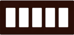 Claro Decorative Wallplate 5-Gang Plastic 4.69 x 10.18 Inch Gloss Brown