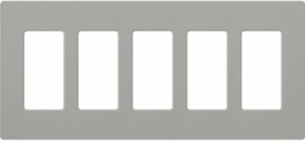 Claro 5-Gang Wallplate, 4.69 x 10.18 Inch, Glossy Gray Finish