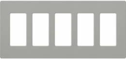 Claro 5-Gang Wallplate, 4.69 x 10.18 Inch, Glossy Gray Finish