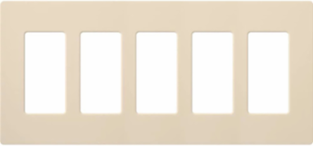 Claro 5-Gang Wallplate, Glossy Finish, Light Almond, 4.69 Inch x 10.18 Inch