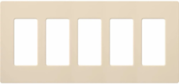 Claro 5-Gang Wallplate, Glossy Finish, Light Almond, 4.69 Inch x 10.18 Inch