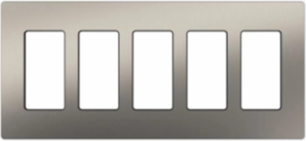 Stainless Steel 5-Gang Wall Plate, 4.69 x 10.18 Inch, Glossy Finish