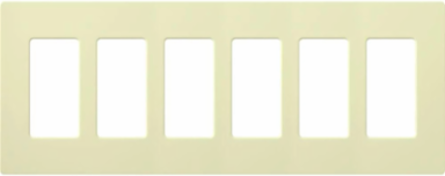 Claro 6-Gang Wallplate Almond, 4.69 x 12 Inch, Glossy Finish