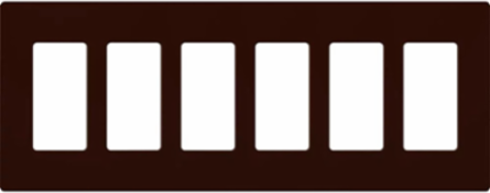 Claro 6-Gang Decorative Wall Plate, Brown, 4.69 x 12 Inch, Gloss Finish