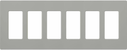Claro 6-Gang Wallplate, Glossy Gray, 4.69 x 12 Inch, Plastic