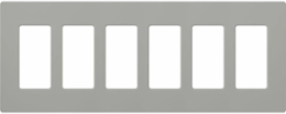 Claro 6-Gang Wallplate, Glossy Gray, 4.69 x 12 Inch, Plastic