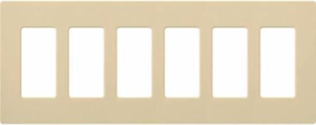 Claro 6-Gang Wallplate, Gloss Plastic, 4.69 x 12 Inch, Ivory
