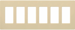 Claro 6-Gang Wallplate, Gloss Plastic, 4.69 x 12 Inch, Ivory