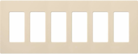 Claro 6-Gang Wallplate, 4.69 x 12 Inch, Glossy Light Almond Plastic