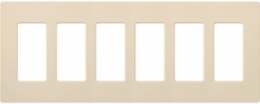 Claro 6-Gang Wallplate, 4.69 x 12 Inch, Glossy Light Almond Plastic