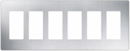 Claro Stainless Steel 6-Gang Wall Plate, 0.3 Inch Thickness, Glossy Finish