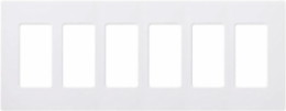 Claro 6-Gang Gloss Finish Wallplate, 4.69 x 12 Inch, Plastic Construction