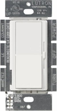 Diva Dimmer Switch, 1000W, Glossy White, Single-Pole