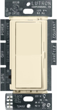 Diva LED+ Dimmer Switch 150W Dimmable CFL/LED, 600W Incandescent, Almond