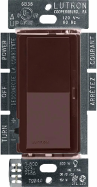 Diva LED+ Dimming Switch, 150W LED/CFL & 600W Incandescent, Brown
