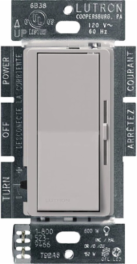 Diva LED+ Dimmer Switch, 150W Dimmable LED/CFL, 600W Incandescent, Gray