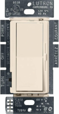 Diva LED+ Dimmer Switch, 150W Dimmable LED/CFL, Light Almond Finish